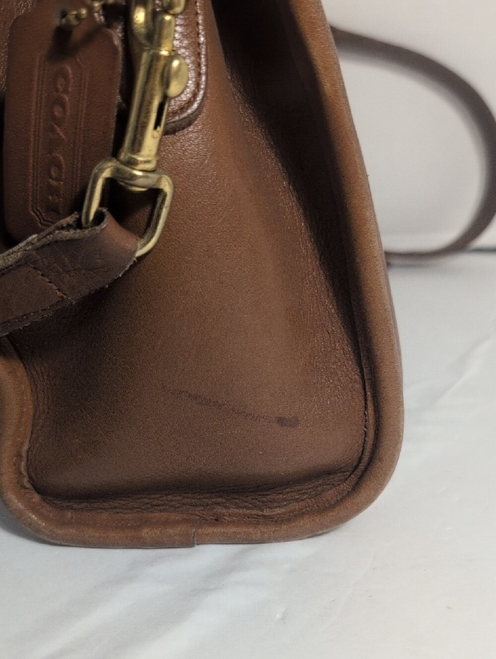 Vintage COACH Brown Leather Top-Handle Satchel with Removable Strap - Picture 4 of 12